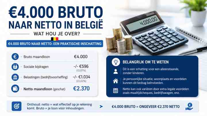 €4.000 bruto naar netto: een praktische inschatting