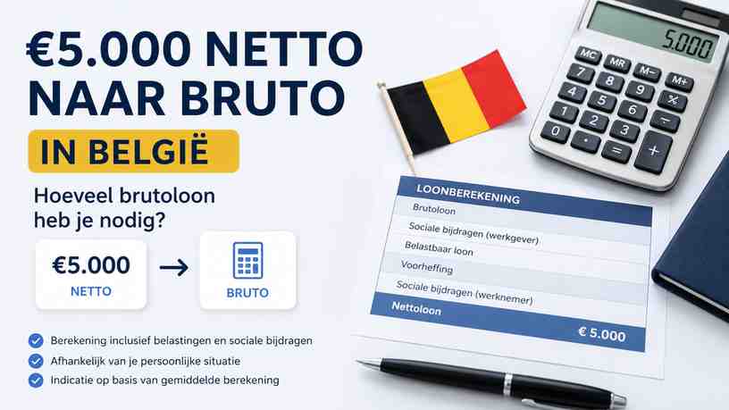 €5.000 netto naar bruto in België: hoeveel brutoloon heb je nodig?